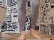 Horny and Desperately Wetting Gray Spandex