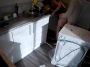 Horny wife seduces plumber in the kitchen while husband at work 11/16