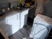 Horny wife seduces plumber in the kitchen while husband at work 13/16