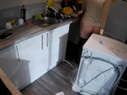 Horny wife seduces plumber in the kitchen while husband at work 16/16