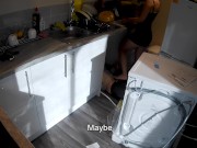 Horny wife seduces plumber in the kitchen while husband at work 4/16