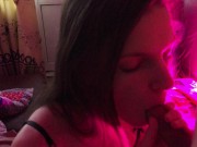step sister learns to suck cock and gives blowjob for the first time 2/16