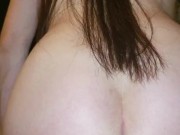 She got horny watching porn. She is so wet and rides my dick she earned a creampie 7/16