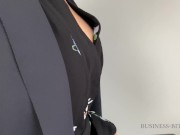 boss employee short briefing ends with cum into her pantyhose 3/16