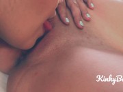 Dripping Close Up Pussy Licking and Lesbian Fingering ASMR (Audio and Visual) - KinkyBabies 6/16