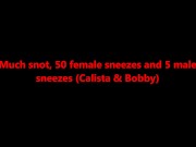 Beaucoup de morves, 50 éternuements féminins et 5 éternuements masculins 1/16