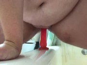 Big boob brunette solo