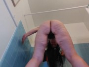 Sexy Flatulent Phat Ass PAWG Camgirl Tries to FART but must PEE HARD 1st Pissing Pee Stream Bathtub 14/16