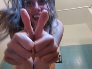 Sexy Flatulent Phat Ass PAWG Camgirl Tries to FART but must PEE HARD 1st Pissing Pee Stream Bathtub 16/16