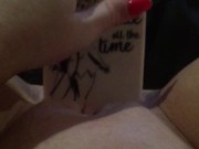 Teen fucks her tight pussy with hairbrush & squirts while family are next door 11/16