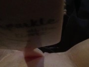 Teen fucks her tight pussy with hairbrush & squirts while family are next door 14/16