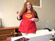 busty MILF Denny's makes virgin scramble her eggs with doggystyle impregnation creampie