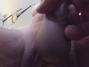 Goddess G*: Pussy stretch with pumpkin & clit sucker makes pussy squirt in pleasure! 9/16