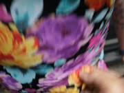 Upskirt POV outdoor public flashing, smoking & pussy play in the woods on public hiking trail 1/16