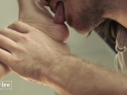Footjob! He licked my foot and powerful cum 2 times - Mia Fire 3/16