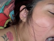 Mia Summer swallowing thick load while she's barrd out  10/16