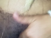 Latina ebony with blonde hair and pretty pusy plays with a dildo on bed and gets her pussy so wet 4/16