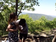 Публичный секс на горе, кунилингус + спермапоцелуй 2/16