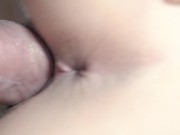 CLOSE UP TIGHT TEEN PUSSY POUNDED BY BWC, Cum Onto Ass. Teen Orgasm 4K 14/16