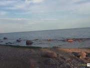 Beautiful sucks cock on the beach. POV 1/16