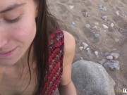 Beautiful sucks cock on the beach. POV 13/16