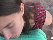 Beautiful sucks cock on the beach. POV 14/16