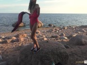 Beautiful sucks cock on the beach. POV 3/16