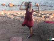 Beautiful sucks cock on the beach. POV 5/16