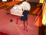 Helltaker - Lucifer footjob (3D Hentai) 1/16