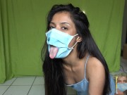 Covid 19 Glory Hole Masked Blowjob during Quarantine (Oral Creampie) 4/16