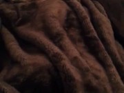 Morning routine with beautiful babe under fur blanket 16/16