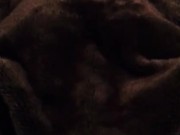 Morning routine with beautiful babe under fur blanket 3/16