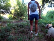 В Белой Майке Без Лифчика в Джинсовых Шортах Прогулка вдоль реки (NO sex) 9/16