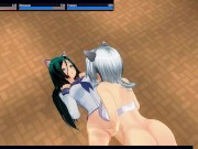 3D HENTAI neko schoolgirls lesbians cum at school 5/16