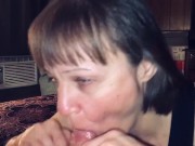 Mature cougar loves sucking off her young man POV BJ 13/16