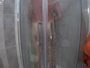 Brunette Sensual Sucking Big Dick Lover in the Bathroom 1/16