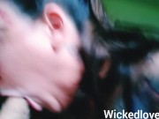 Sexy lady eats her own cum off my huge dick ORAL THROAT PIE 14/16