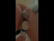 BF Helps Asian Teen with Big Cucumber in Cock Sleeve 16/16