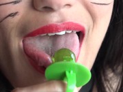 Save A Cock, Suck A Ring Pop With Viva Athena's Long Tongue 13/16