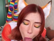 Девушка с Лицом Ахегоа Глубоко Сосет Большой Хуй и Ебется по Собачьи - Кремпай 6/16