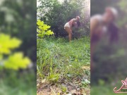 Girlfriend Deepthroat and Doggystyle Fucking in the Wood - Creampie 1/16