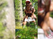 Girlfriend Deepthroat and Doggystyle Fucking in the Wood - Creampie 10/16