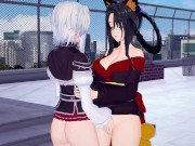 High School DxD Koneko and Kuroka Lesbian Hentai 1/16