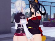 High School DxD Koneko and Kuroka Lesbian Hentai 2/16