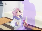 3D HENTAI Neptunia caresses a dick with her breasts and makes you cum 1/16