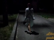 Risky walking naked in the city at night 13/16