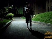 Risky walking naked in the city at night 3/16