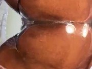 Curly milky wet Cunt on a oily chair slipping and sliding in plastic Dick 15/16