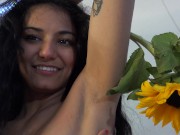 Will you fuck my armpits? Topless Sunflower Asian Girl Shows Off Armpits 10/16