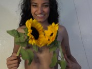 Will you fuck my armpits? Topless Sunflower Asian Girl Shows Off Armpits 11/16